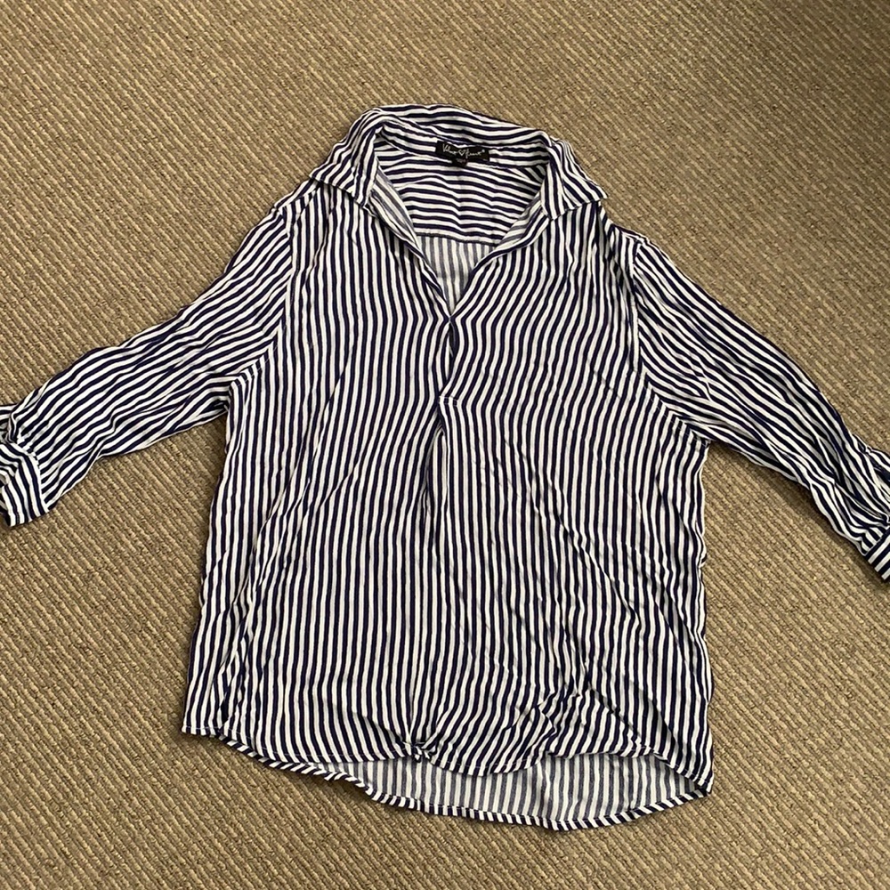 Striped velvet heart blouse